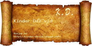 Kinder Dávid névjegykártya