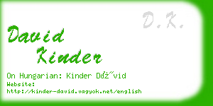 david kinder business card